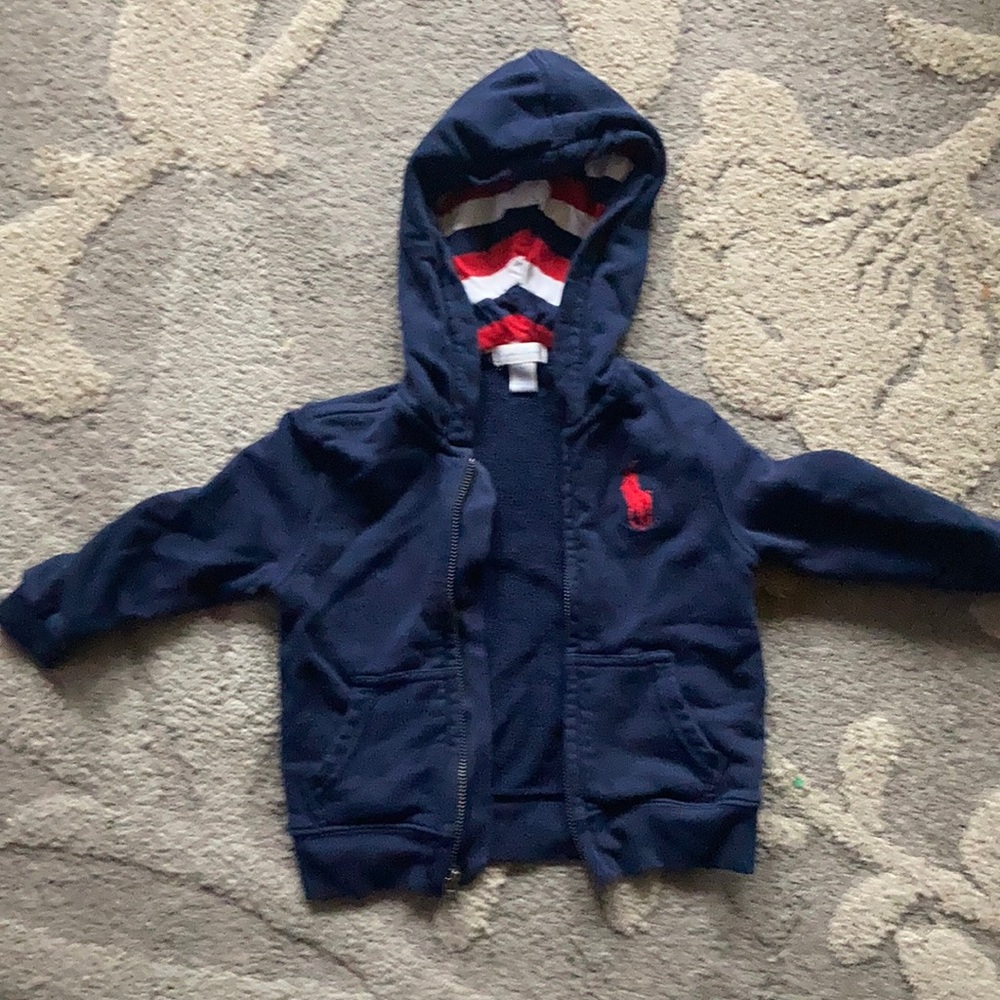 Polo by Ralph Lauren, Navy Blue Full Zip Hoodie. 18M. Great condition
